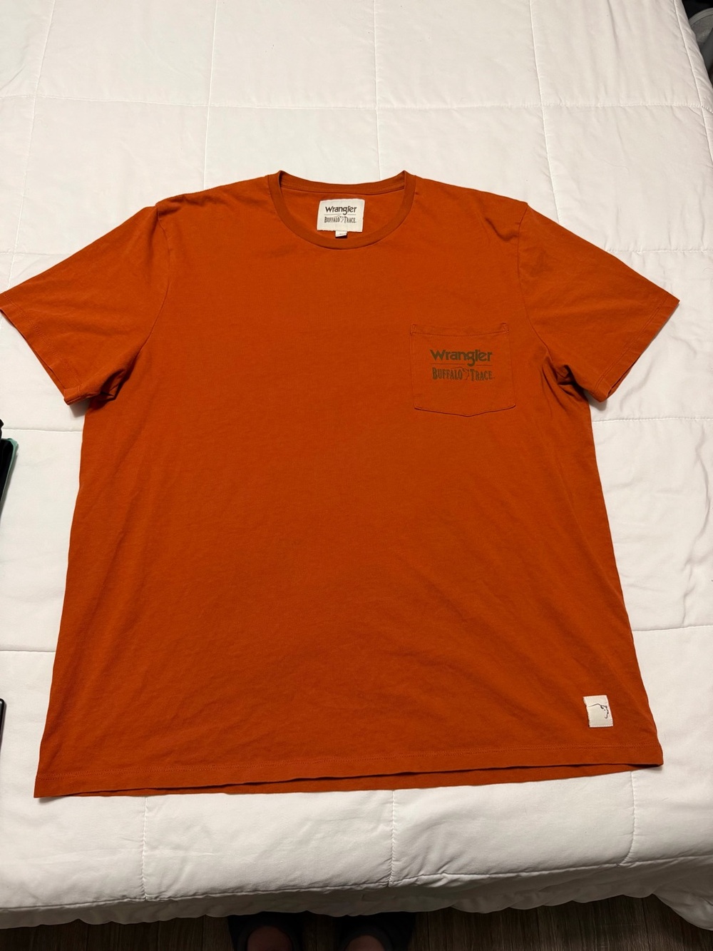 Wrangler Buffalo Trace Men's Rust Orange Pocket Tee